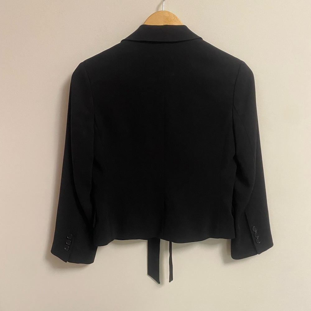 BCBGMaxAzria Black Blazer Cropped Self Tie Jacket XS - Picture 6 of 6